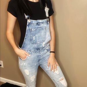 Denim Skinny Jean Overalls